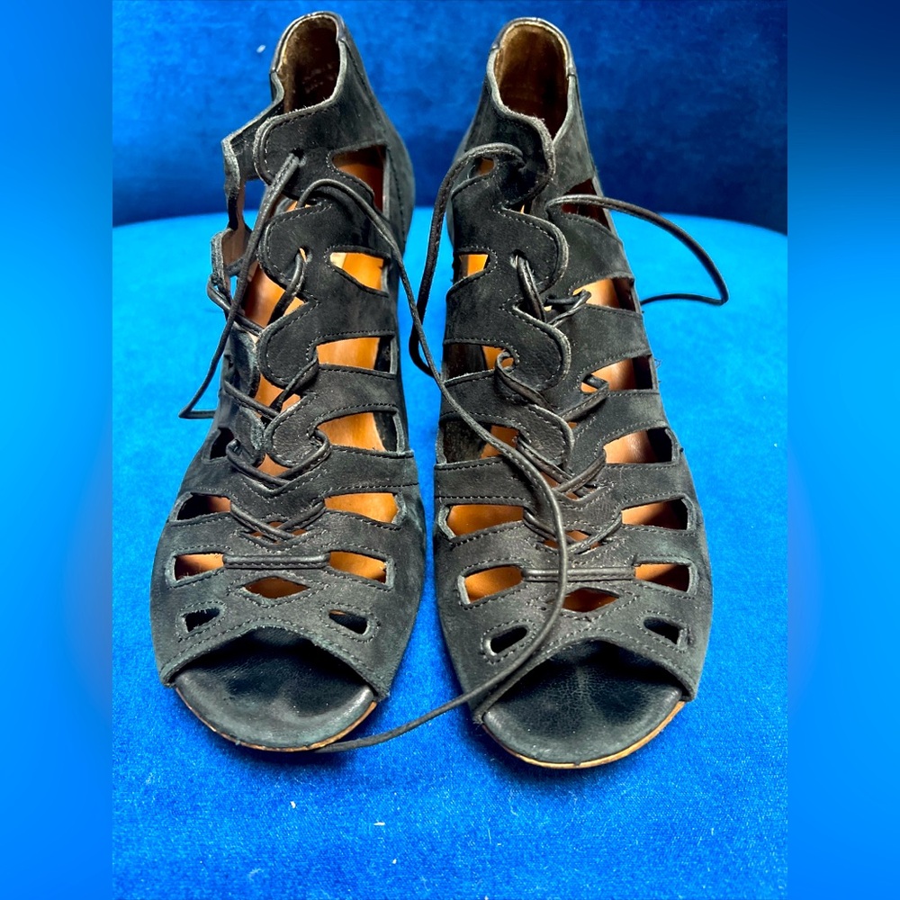 PAUL GREEN Womens Black Leather Strappy Sandals Shoes Size US-5
